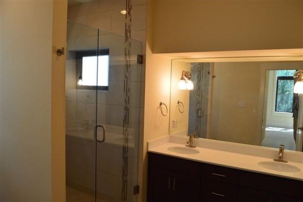 Bathroom, Dual Sink Vanities, Glass Shower, Interior