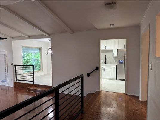 Interior, Kitchen, Pendant Lights, Wood Texture Flooring