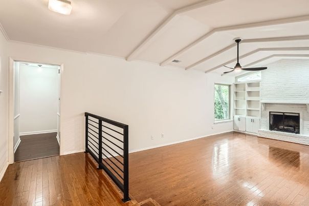 Empty room, Fireplace, Interior, Wood Texture Flooring