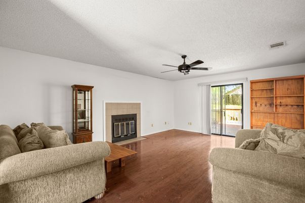 Fireplace, Interior, Living room, Wood Texture Flooring