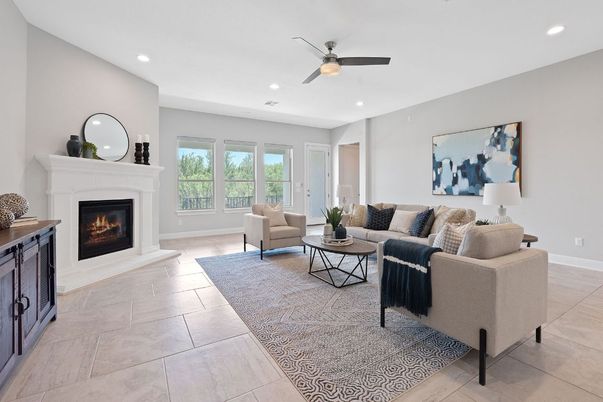 Fireplace, Interior, Living room, Recessed Lighting