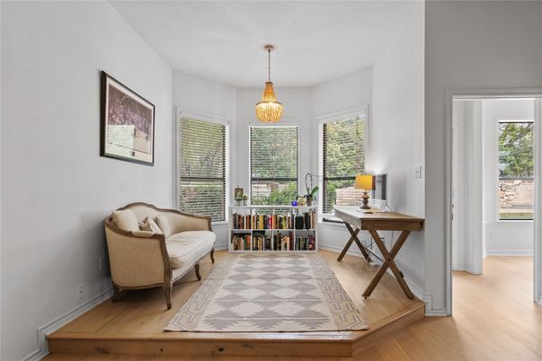 Home Office, Interior, Pendant Lights, Wood Texture Flooring