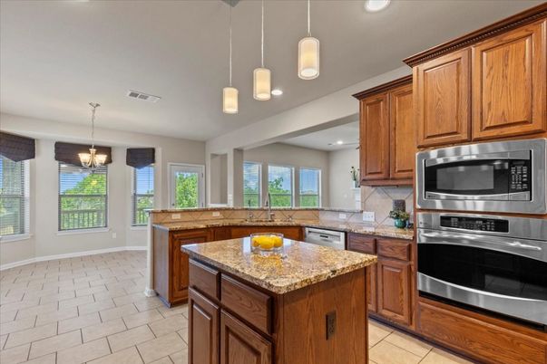 Chandelier, Interior, Kitchen, Pendant Lights, Recessed Lighting, Stainless Steel Appliances