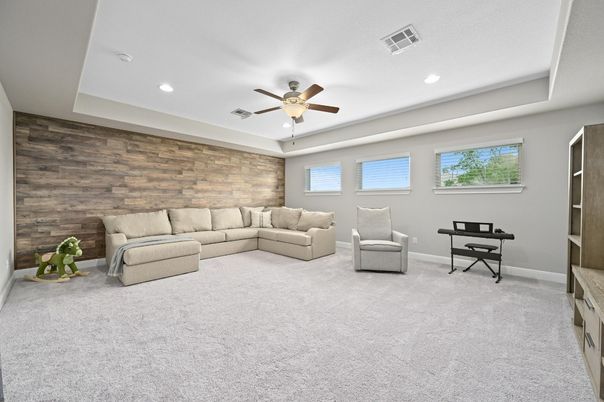 Interior, Living room, Recessed Lighting, Wooden Walls