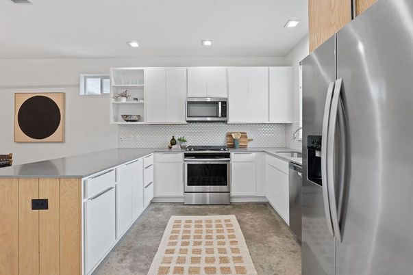 Interior, Kitchen, Recessed Lighting, Stainless Steel Appliances