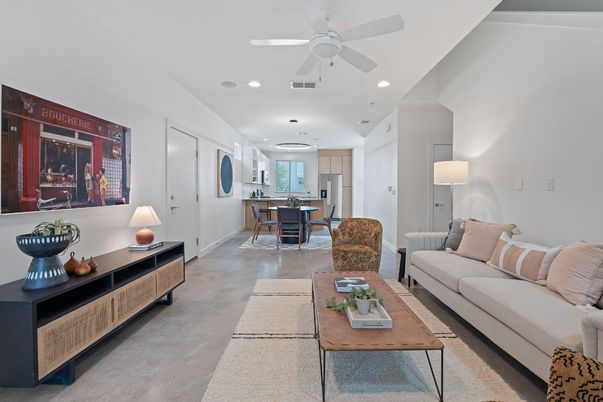 Dining room, Interior, Kitchen, Living room, Recessed Lighting