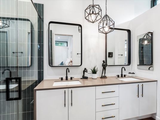 Bathroom, Dual Sink Vanities, Interior, Pendant Lights
