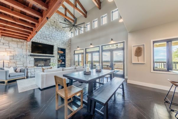 Dining room, Fireplace, Interior, Living room, Stone Walls, Wooden Beams, Wooden Ceilings