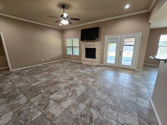 Empty room, Fireplace, Interior, Recessed Lighting