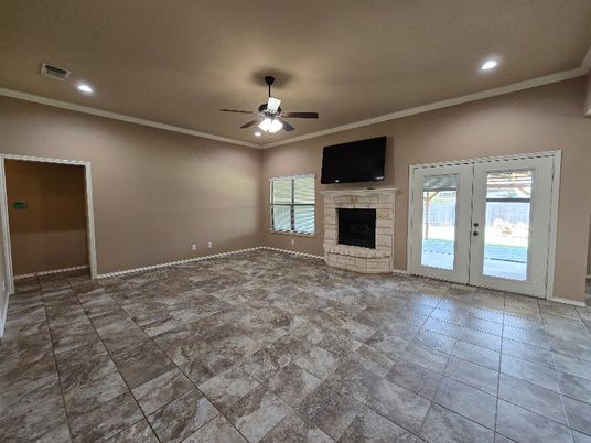 Empty room, Fireplace, Interior, Recessed Lighting