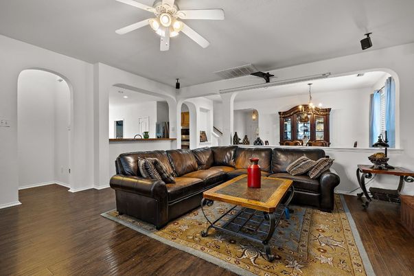 Interior, Living room, Pendant Lights, Wood Texture Flooring