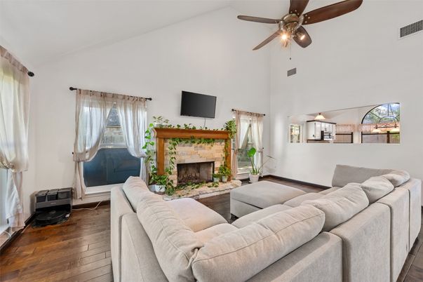 Fireplace, Interior, Living room, Wood Texture Flooring