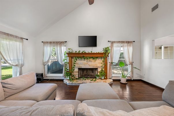 Fireplace, Interior, Living room, Wood Texture Flooring