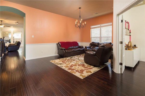 Chandelier, Interior, Living room, Wood Texture Flooring