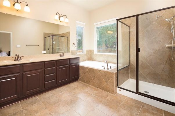 Bathroom, Dual Sink Vanities, Glass Shower, Interior