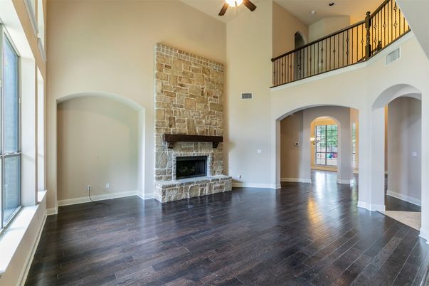 Fireplace, Interior, Stone Walls, Wood Texture Flooring