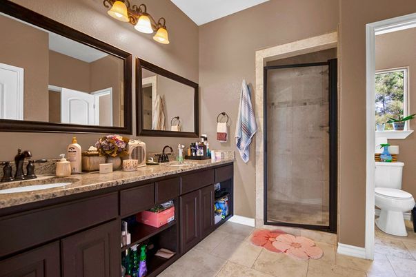 Bathroom, Dual Sink Vanities, Glass Shower, Interior