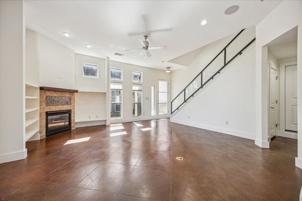 Empty room, Fireplace, Interior, Recessed Lighting