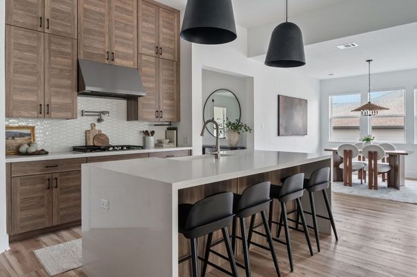 Dining room, Interior, Kitchen, Pendant Lights, Wood Texture Flooring