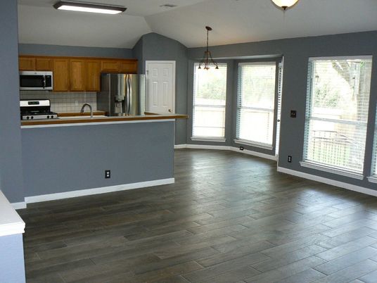 Interior, Kitchen, Pendant Lights, Stainless Steel Appliances, Wood Texture Flooring