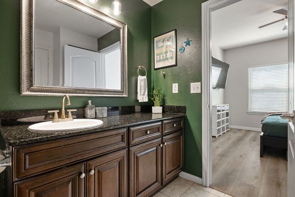 Bathroom, Dual Sink Vanities, Interior, Wood Texture Flooring
