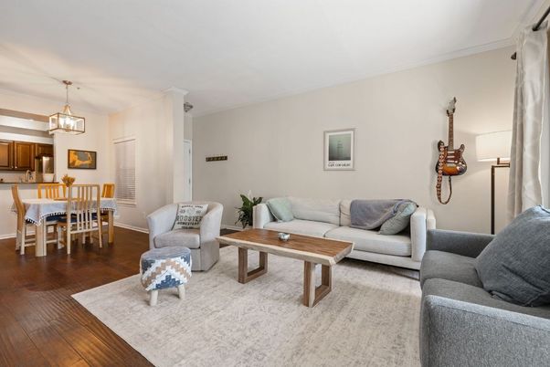 Dining room, Interior, Living room, Pendant Lights, Wood Texture Flooring