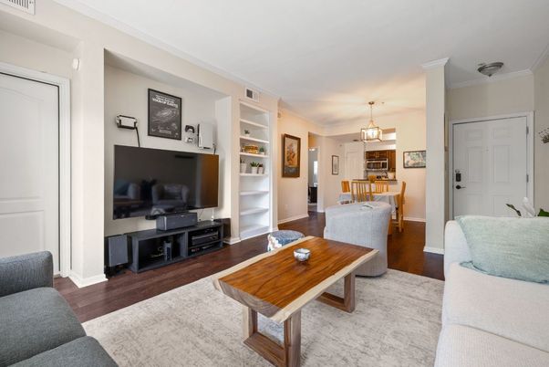 Dining room, Interior, Living room, Pendant Lights, Wood Texture Flooring