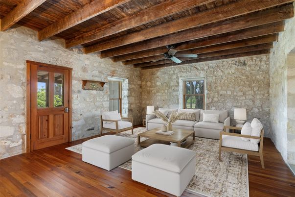 Interior, Living room, Stone Walls, Wooden Beams, Wooden Ceilings, Wood Texture Flooring