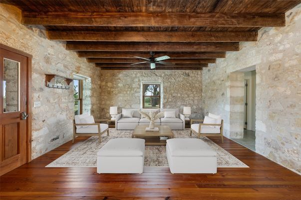 Interior, Living room, Stone Walls, Wooden Beams, Wooden Ceilings, Wood Texture Flooring