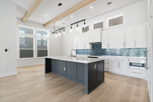 Interior, Kitchen, Pendant Lights, Recessed Lighting, Wooden Beams, Wood Texture Flooring