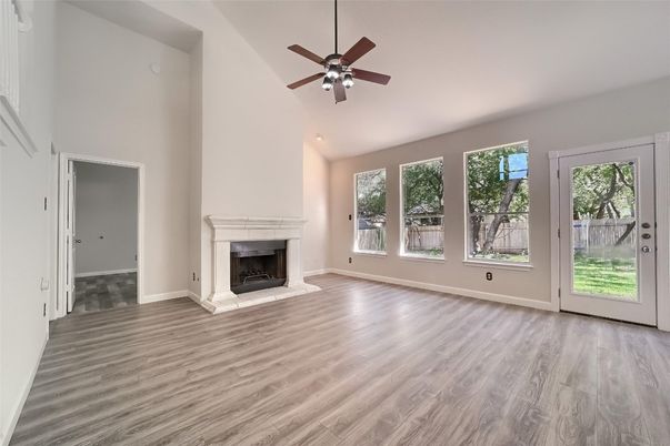 Empty room, Fireplace, Interior, Wood Texture Flooring