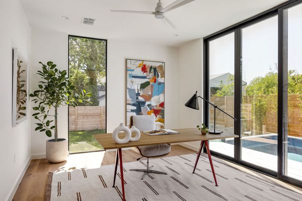 Home Office, Interior, Wood Texture Flooring