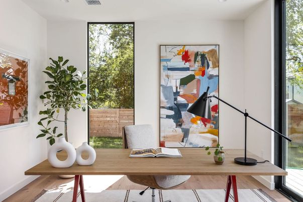 Home Office, Interior, Wood Texture Flooring