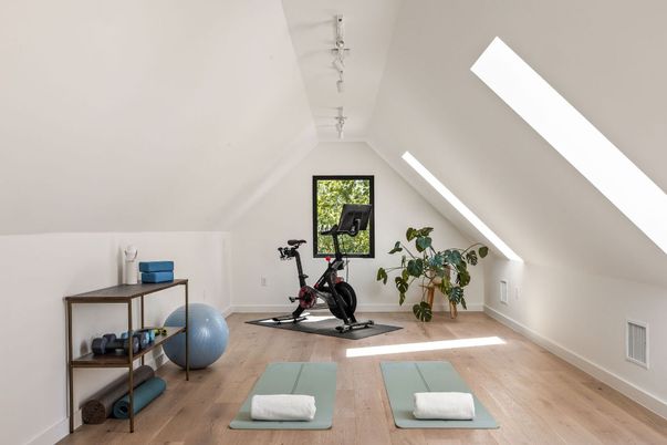 Fitness Equipment, Interior, Wood Texture Flooring