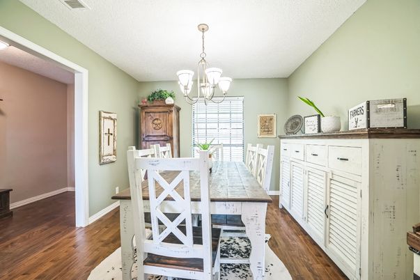 Chandelier, Dining room, Interior, Wood Texture Flooring