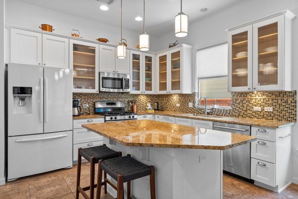 Interior, Kitchen, Pendant Lights, Recessed Lighting, Stainless Steel Appliances