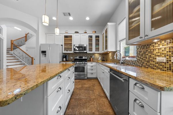 Interior, Kitchen, Pendant Lights, Recessed Lighting, Stainless Steel Appliances