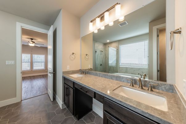Bathroom, Dual Sink Vanities, Glass Shower, Interior