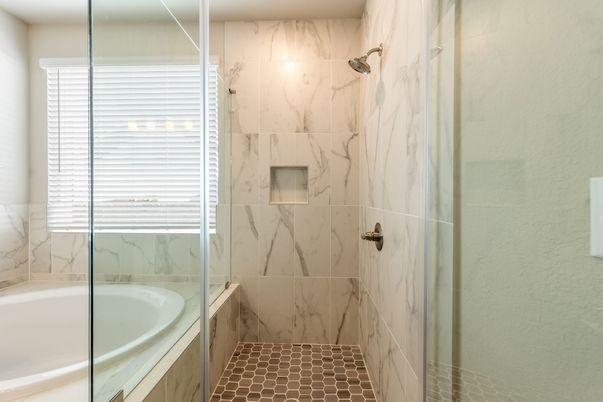 Bathroom, Glass Shower, Interior, Marble Walls