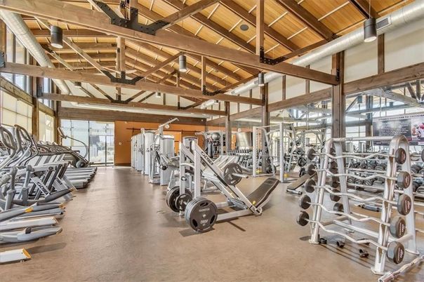 Fitness Equipment, Gym, Interior, Wooden Beams