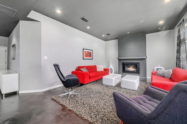 Fireplace, Interior, Living room, Recessed Lighting