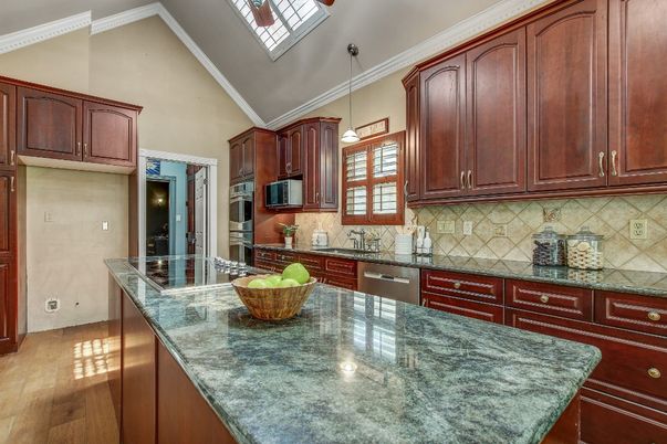 Interior, Kitchen, Pendant Lights, Stainless Steel Appliances, Wood Texture Flooring