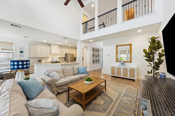 Interior, Kitchen, Living room, Recessed Lighting, Stainless Steel Appliances, Wood Texture Flooring
