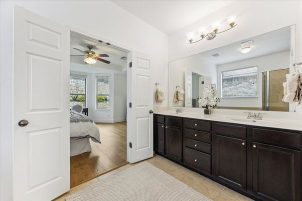 Bathroom, Bedroom, Dual Sink Vanities, Interior, Wood Texture Flooring