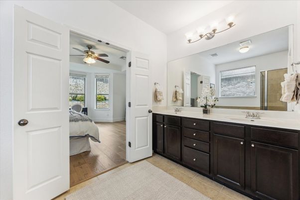 Bathroom, Bedroom, Dual Sink Vanities, Interior, Wood Texture Flooring