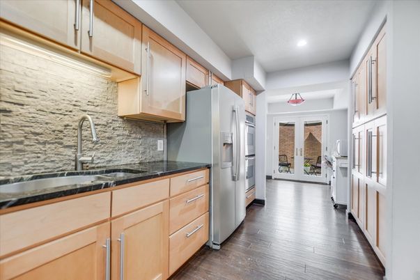 Interior, Kitchen, Recessed Lighting, Wood Texture Flooring