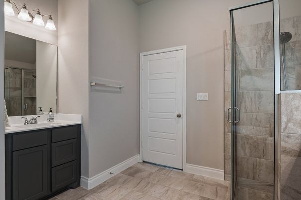 Bathroom, Dual Sink Vanities, Glass Shower, Interior