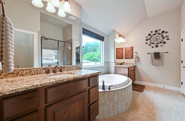 Bathroom, Dual Sink Vanities, Glass Shower, Interior