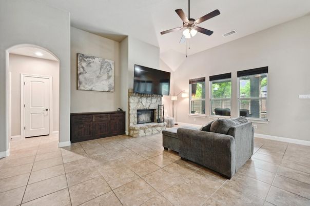 Fireplace, Interior, Living room, Recessed Lighting