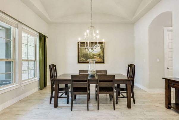 Chandelier, Dining room, Interior, Pendant Lights, Wood Texture Flooring